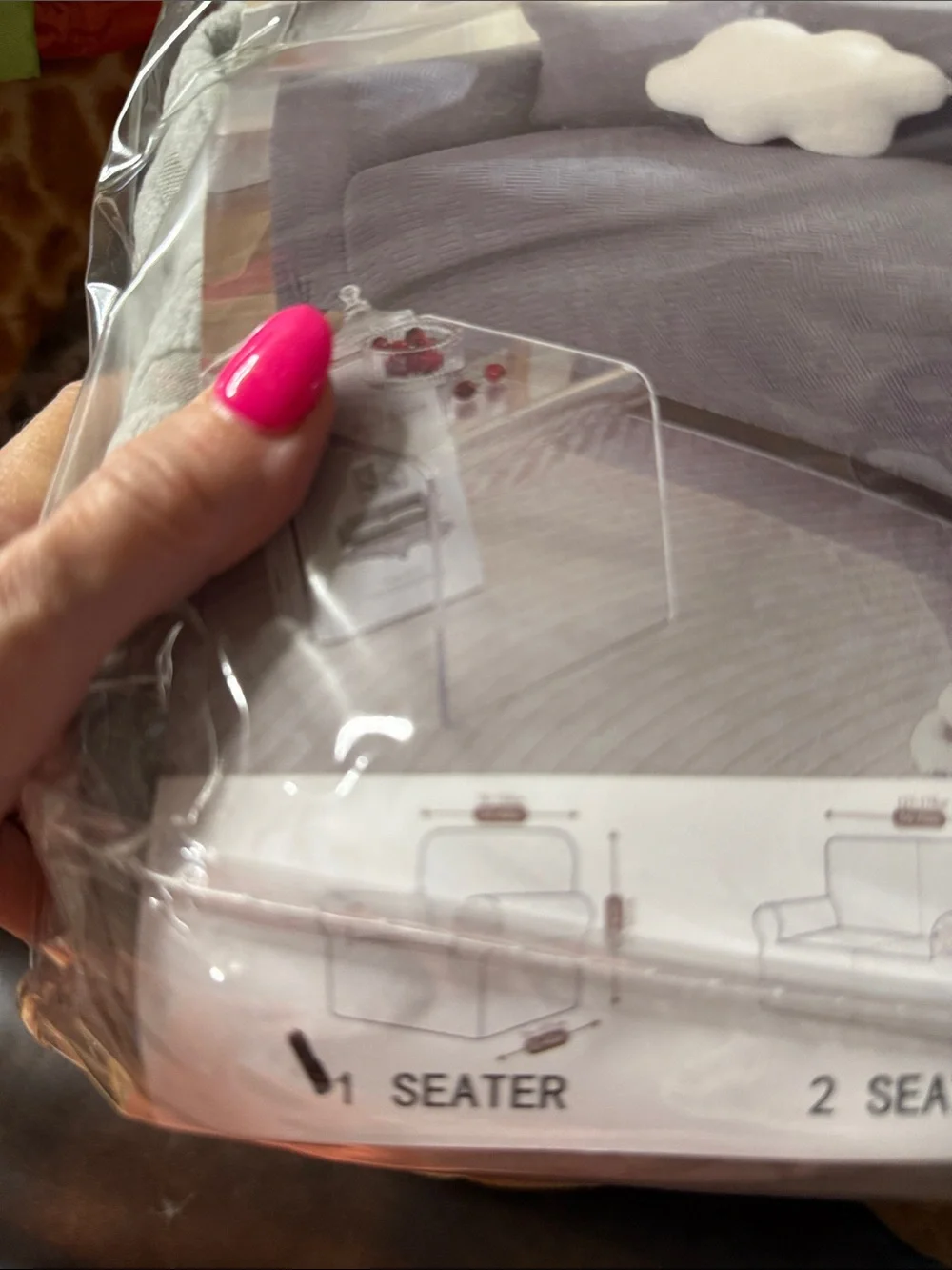 NWT Chair Slipcover gray with pattern